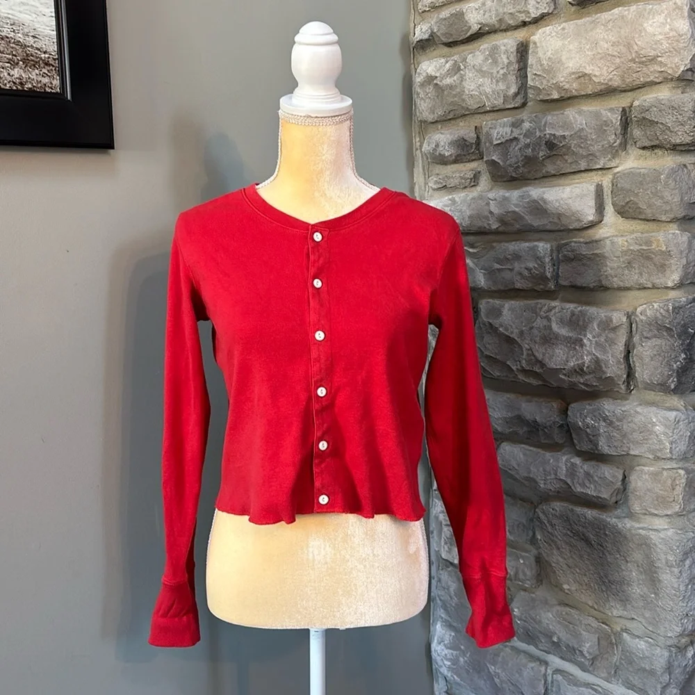 Women’s red cardigan sweater, S, RE/DONE - Picture 1 of 6